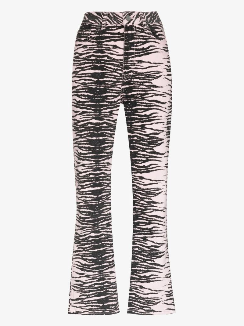 Betzy Tiger Print Cropped Jeans