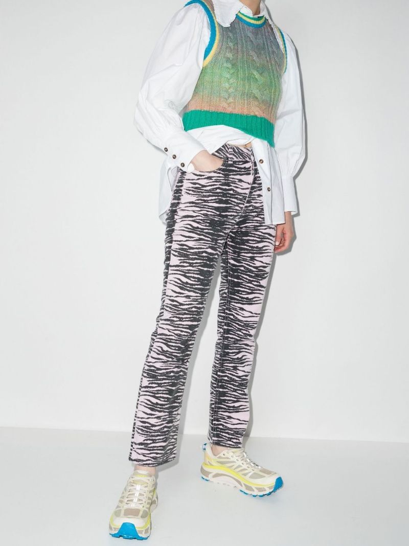 Betzy Tiger Print Cropped Jeans