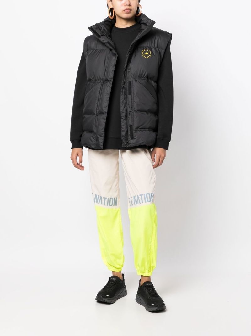 Black Logo Print Padded Gilet
