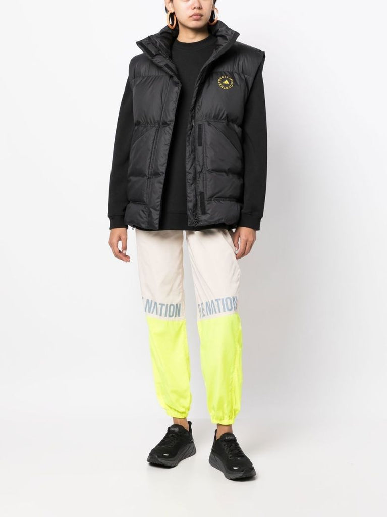 Black Logo Print Padded Gilet