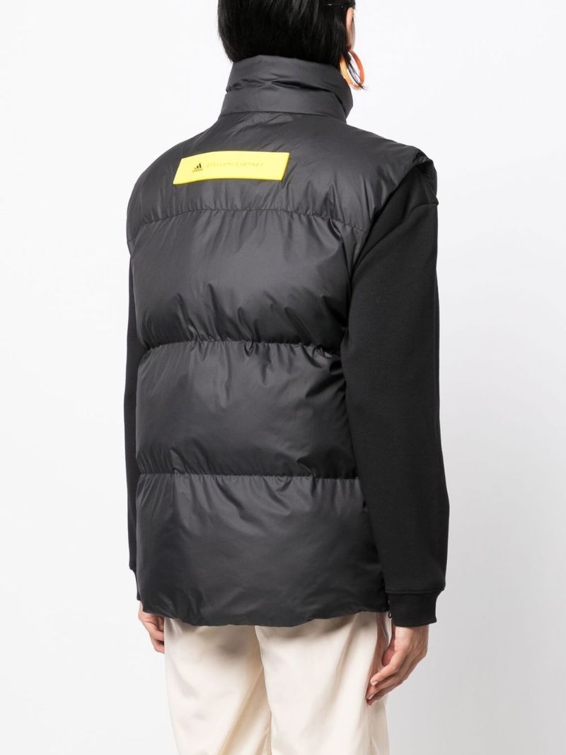 Black Logo Print Padded Gilet