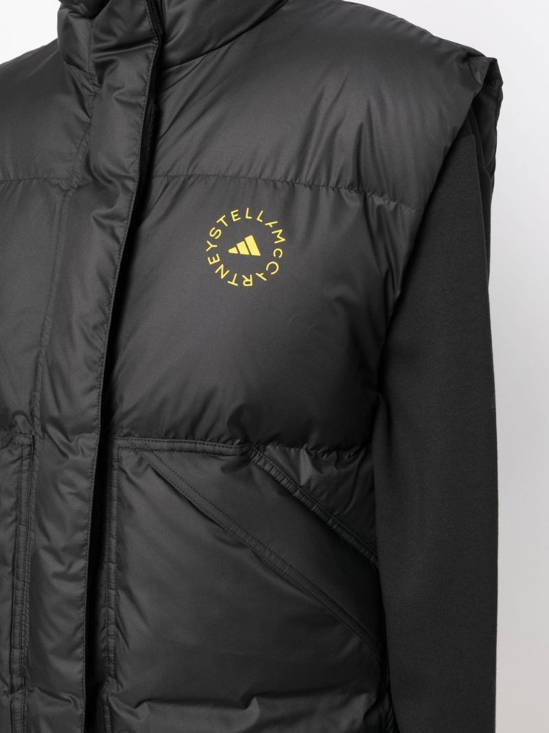 Black Logo Print Padded Gilet