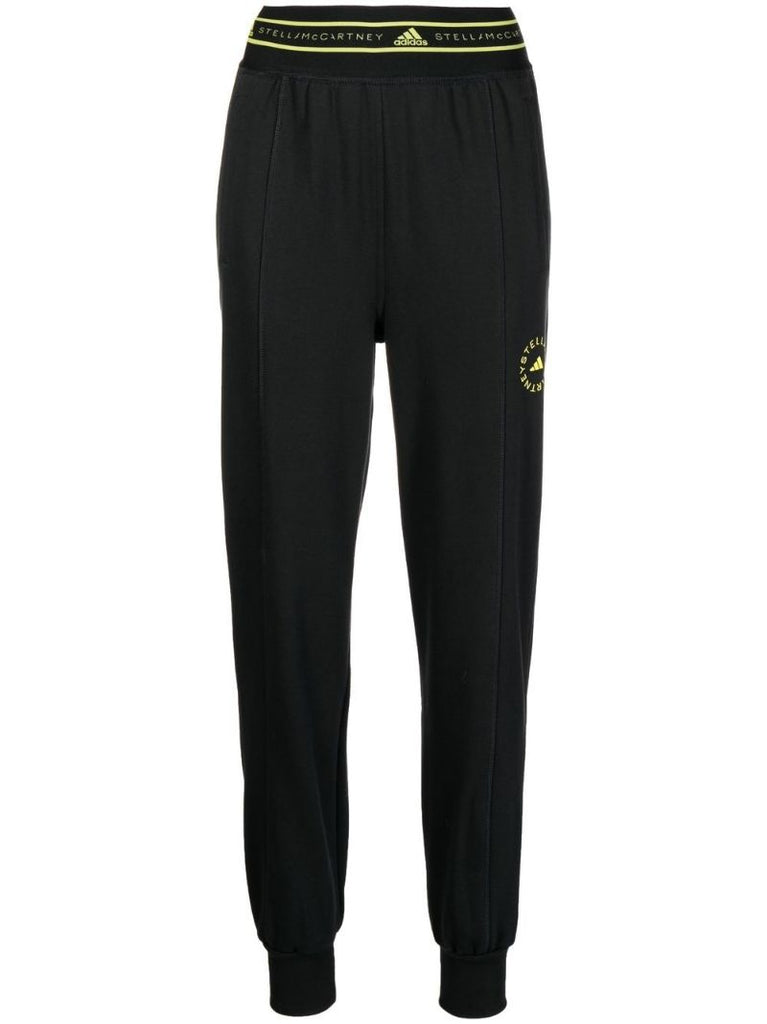 Black Logo Print Track Pants