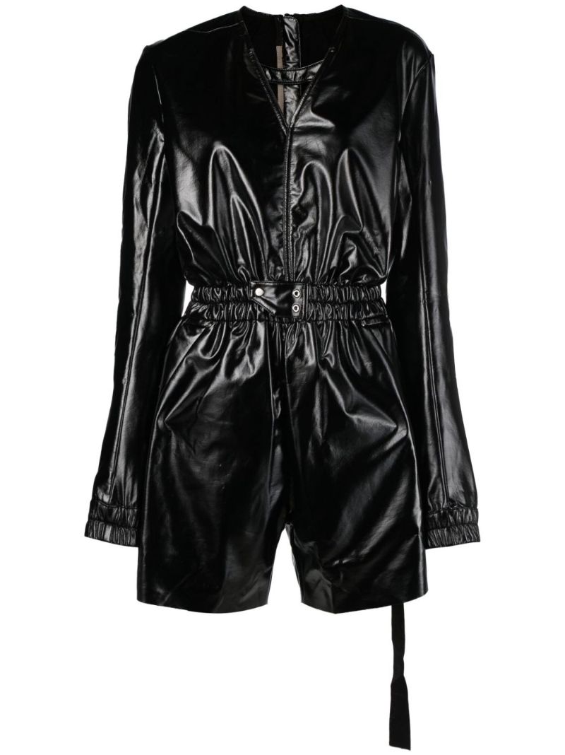 Black Bodybag Faux Leather Playsuit