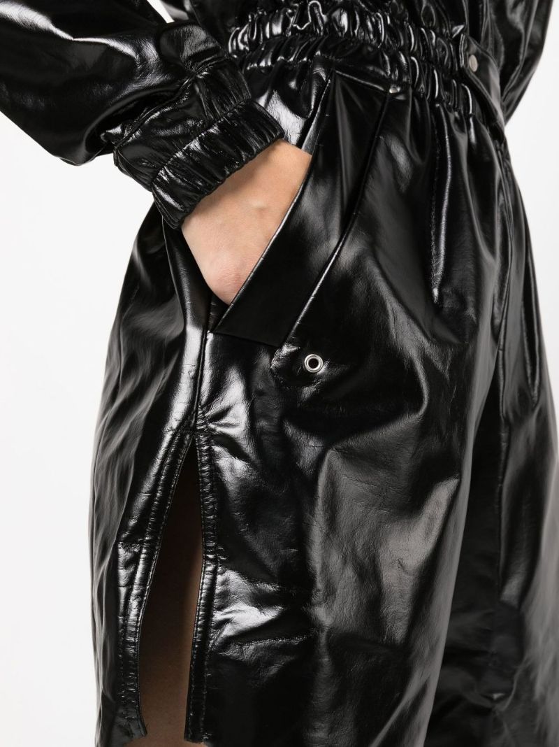 Black Bodybag Faux Leather Playsuit