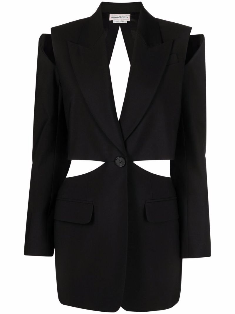 Tailored Cutout Wool Blazer