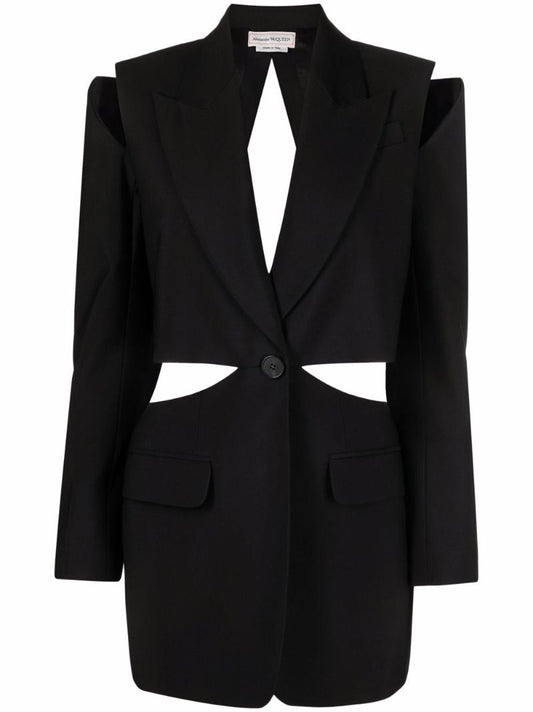 Tailored Cutout Wool Blazer