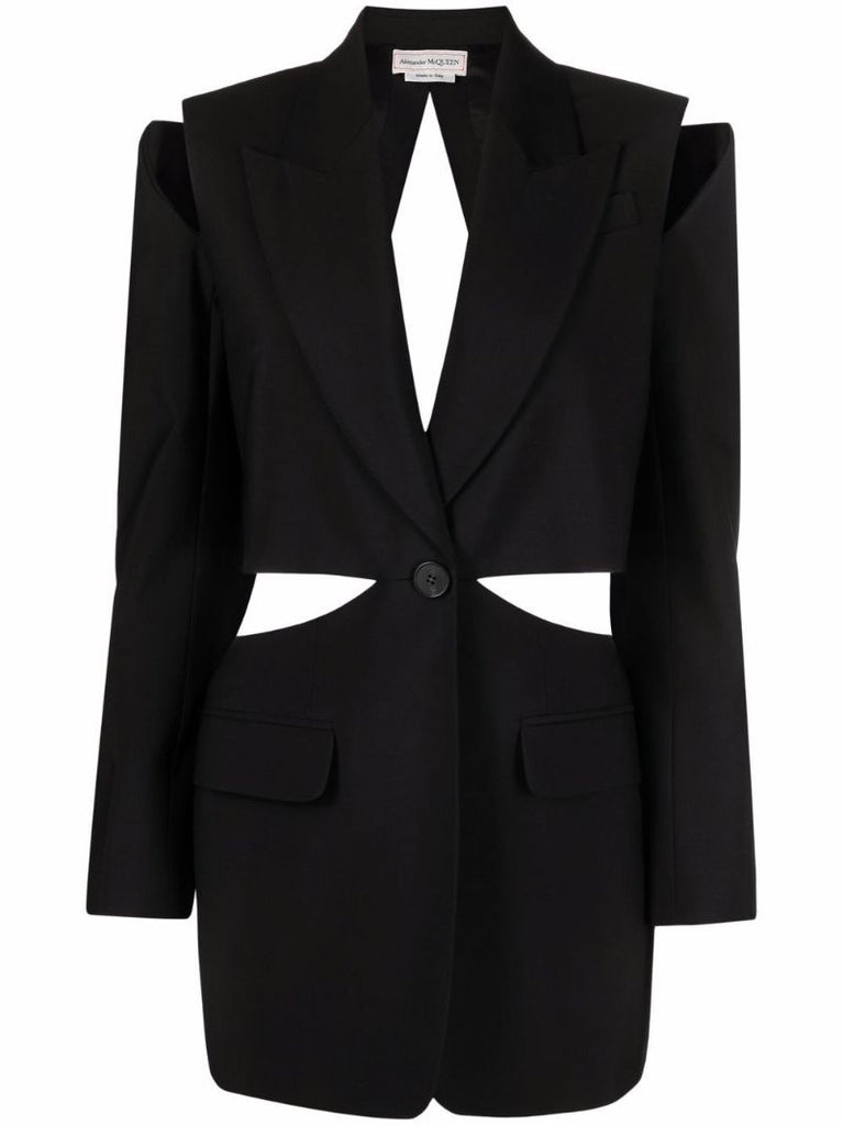 Tailored Cutout Wool Blazer