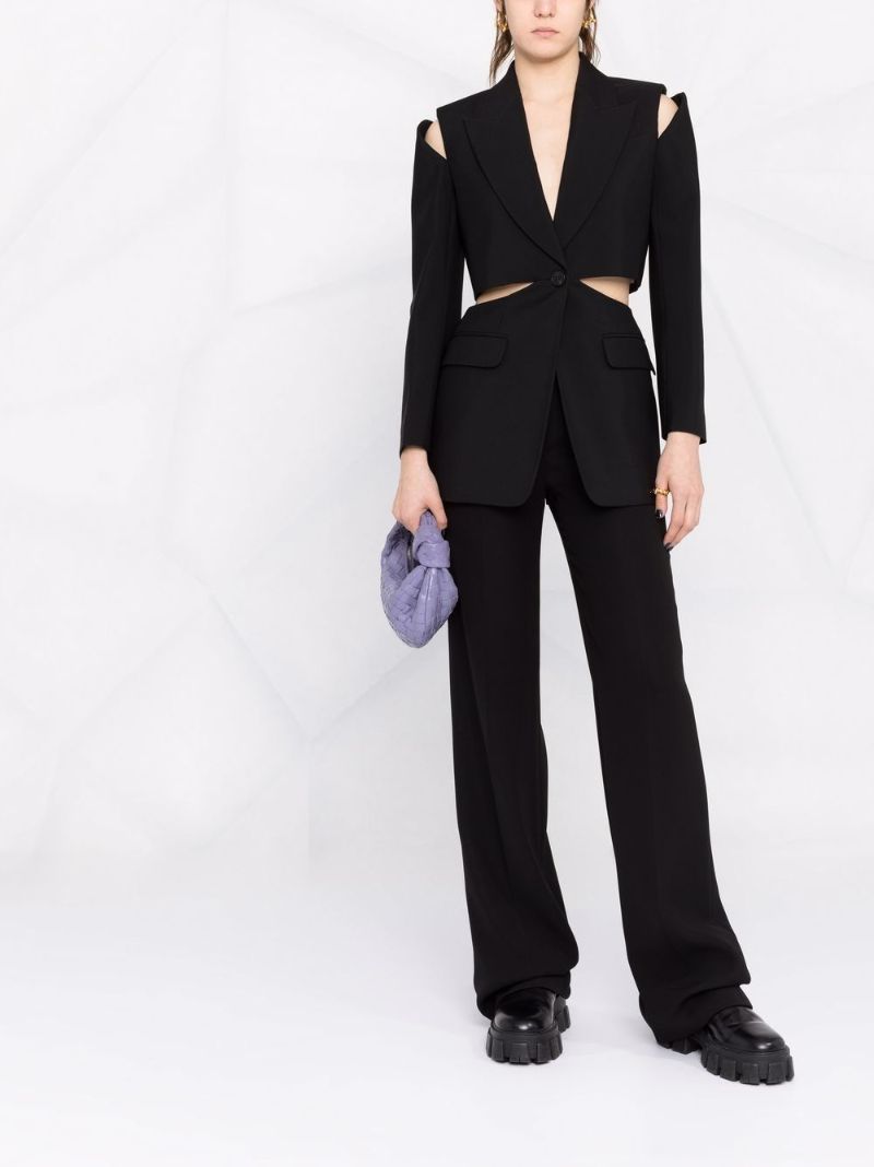 Tailored Cutout Wool Blazer