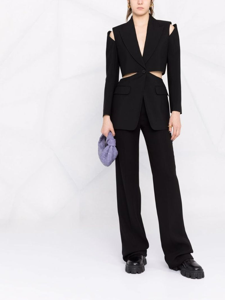Tailored Cutout Wool Blazer