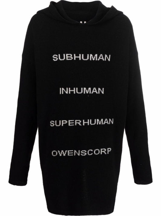 Black Tommy Oversized Cashmere Hoodie