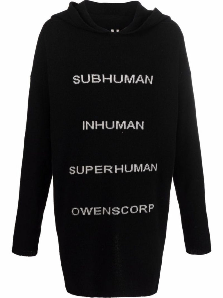 Black Tommy Oversized Cashmere Hoodie
