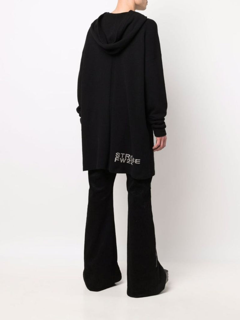Black Tommy Oversized Cashmere Hoodie