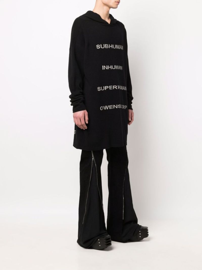 Black Tommy Oversized Cashmere Hoodie