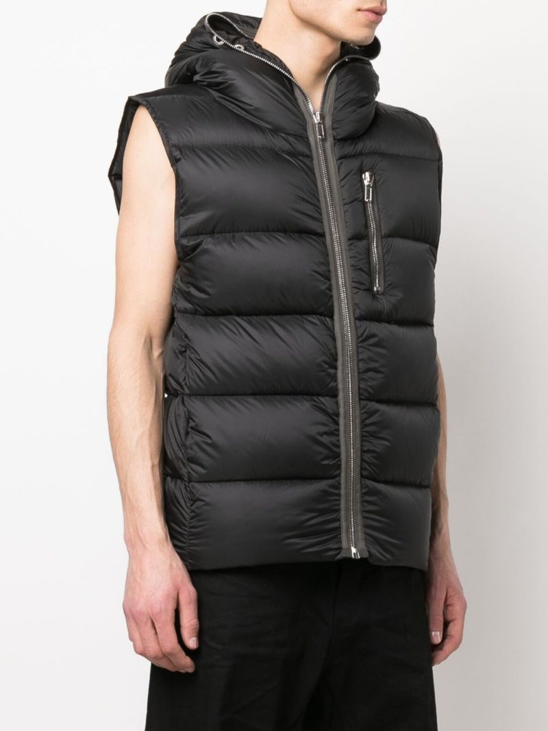 Black Gimp Hooded Down Gilet