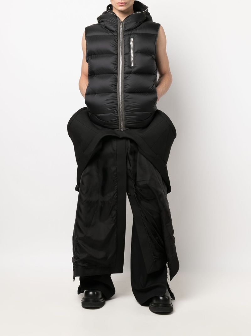 Black Gimp Hooded Down Gilet