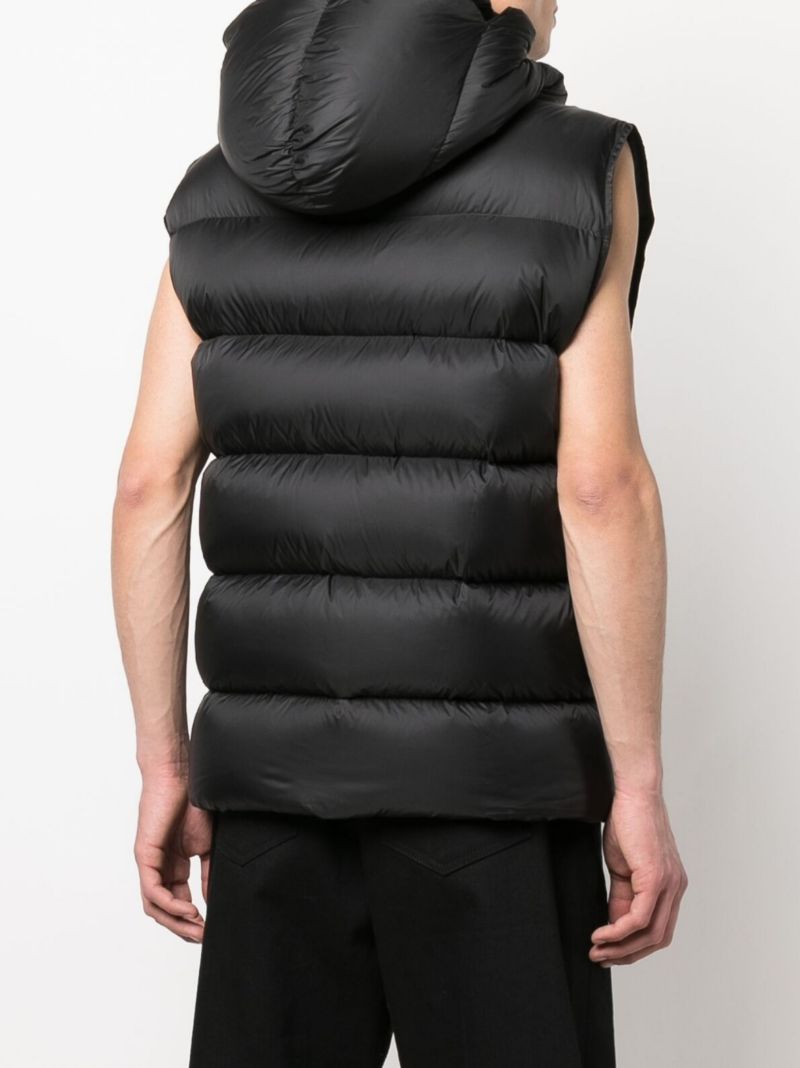 Black Gimp Hooded Down Gilet