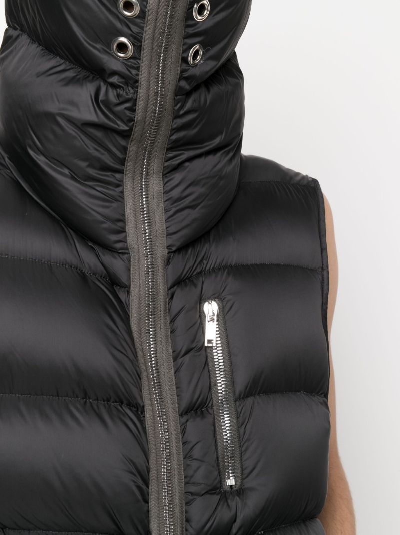 Black Gimp Hooded Down Gilet