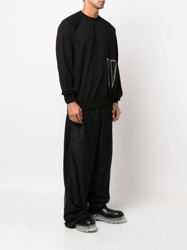 Black Embroidered Cotton Sweatshirt
