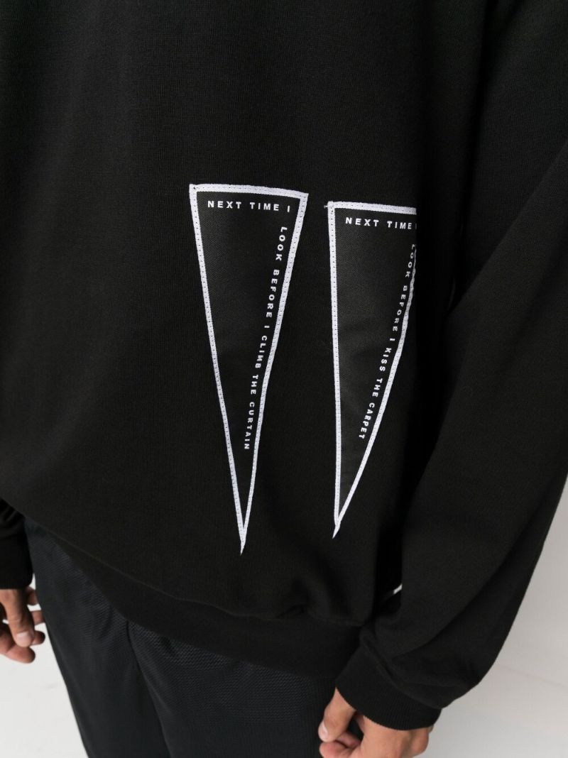 Black Embroidered Cotton Sweatshirt