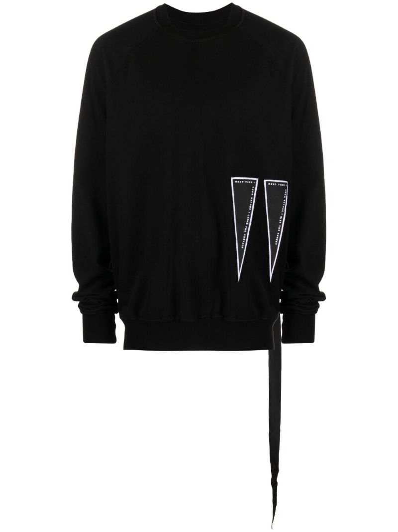 Black Embroidered Cotton Sweatshirt