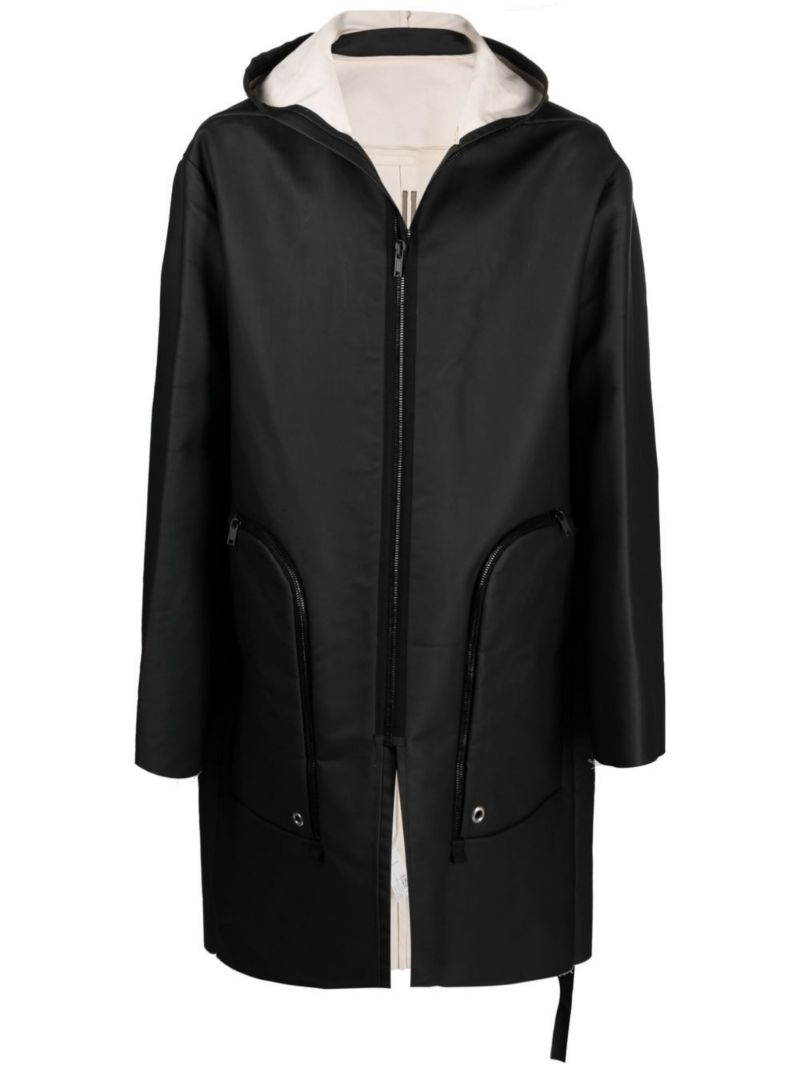 Black Strobe Parka Coat