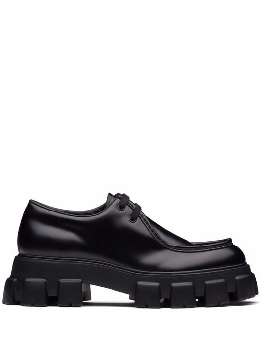 Black Monolith Leather Lace-up Shoes