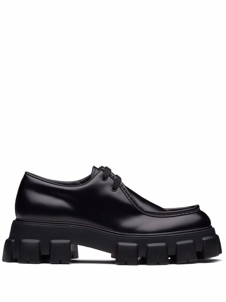 Black Monolith Leather Lace-up Shoes