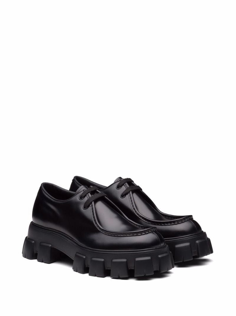 Black Monolith Leather Lace-up Shoes