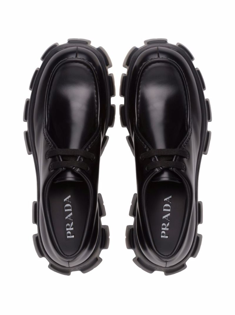 Black Monolith Leather Lace-up Shoes