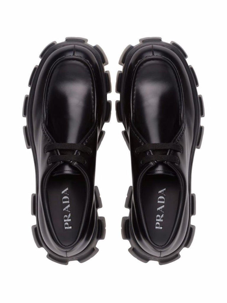 Black Monolith Leather Lace-up Shoes