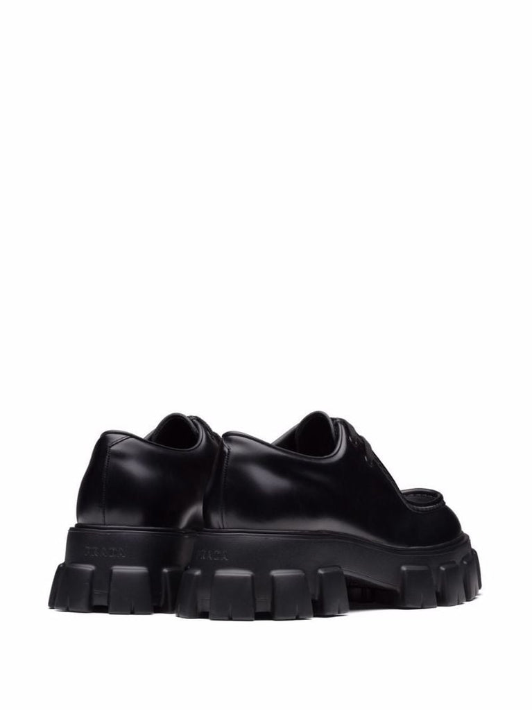 Black Monolith Leather Lace-up Shoes