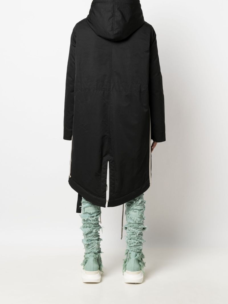 Black Organic Cotton Parka Coat