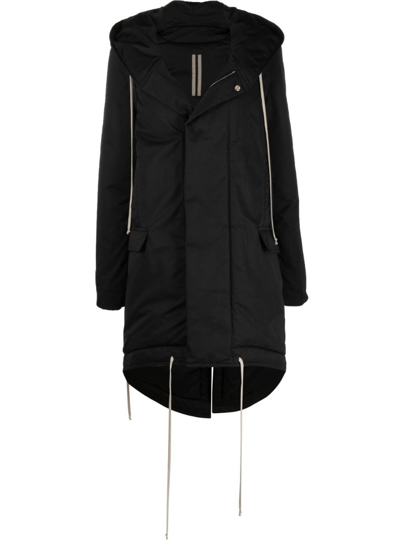 Black Organic Cotton Parka Coat