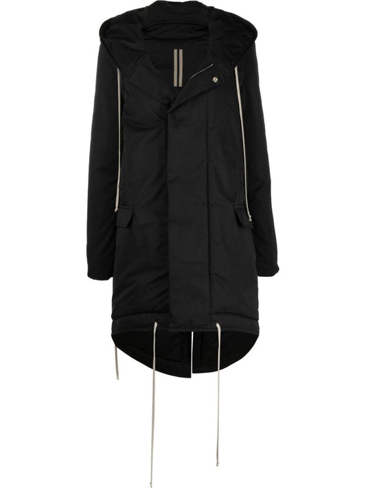 Black Organic Cotton Parka Coat