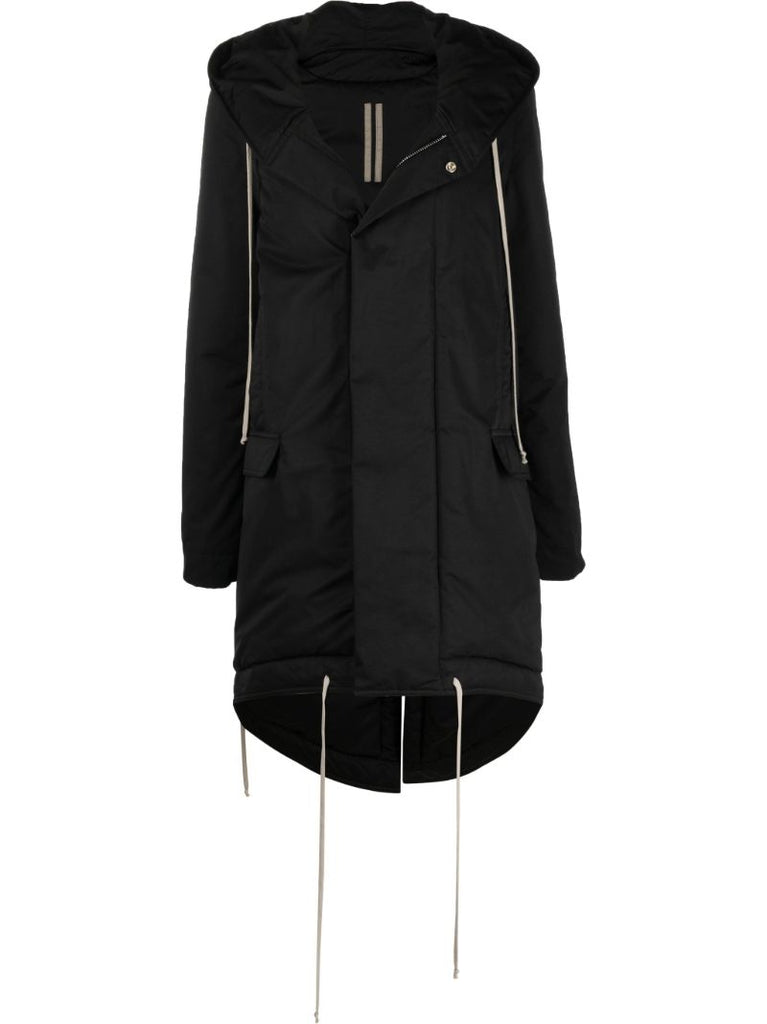 Black Organic Cotton Parka Coat
