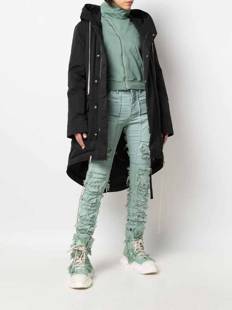 Black Organic Cotton Parka Coat