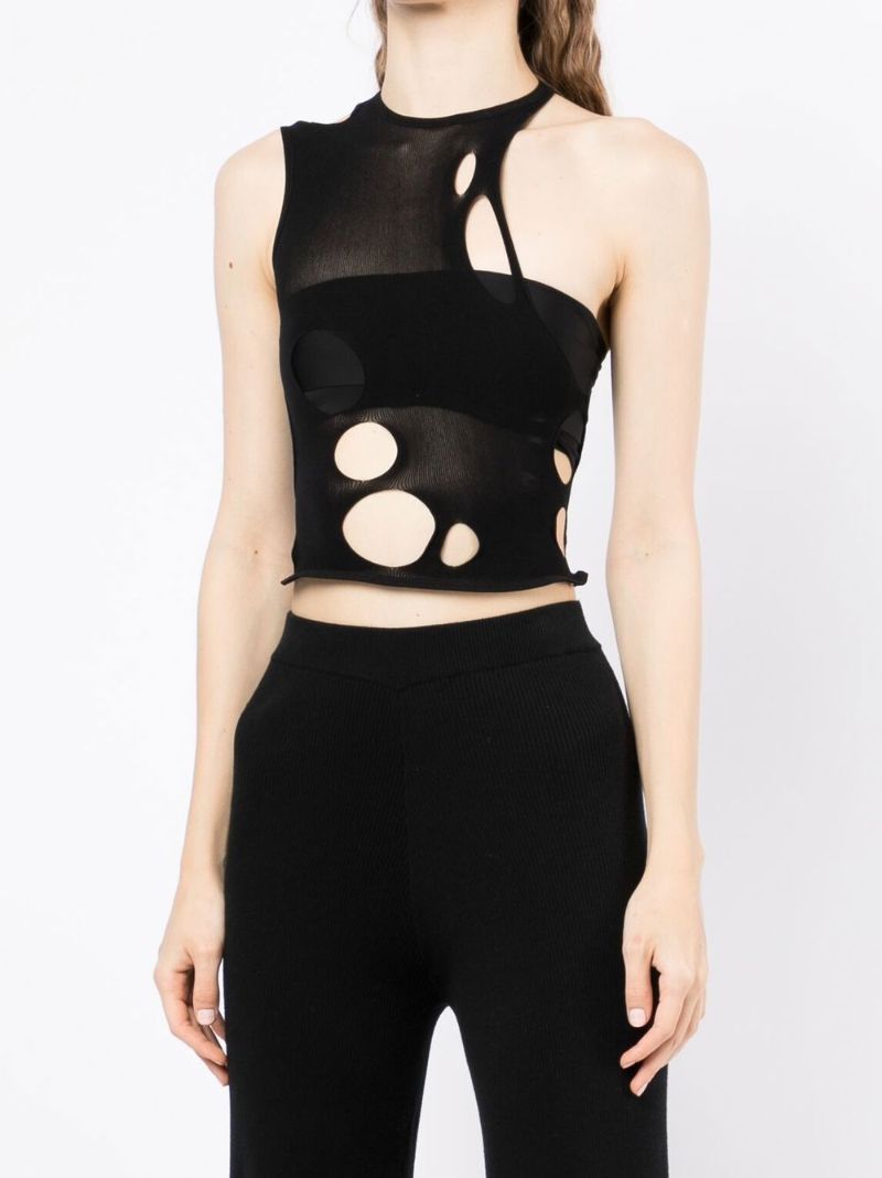 Black Cut-out Asymmetric Top