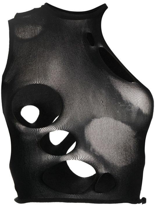 Black Cut-out Asymmetric Top