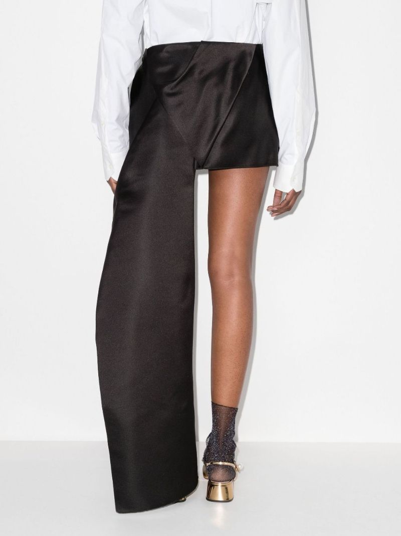 Detachable Train Silk Mini Skirt