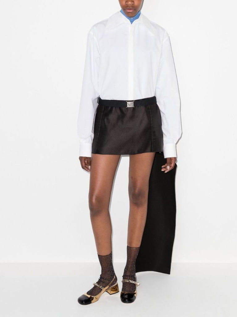 Detachable Train Silk Mini Skirt