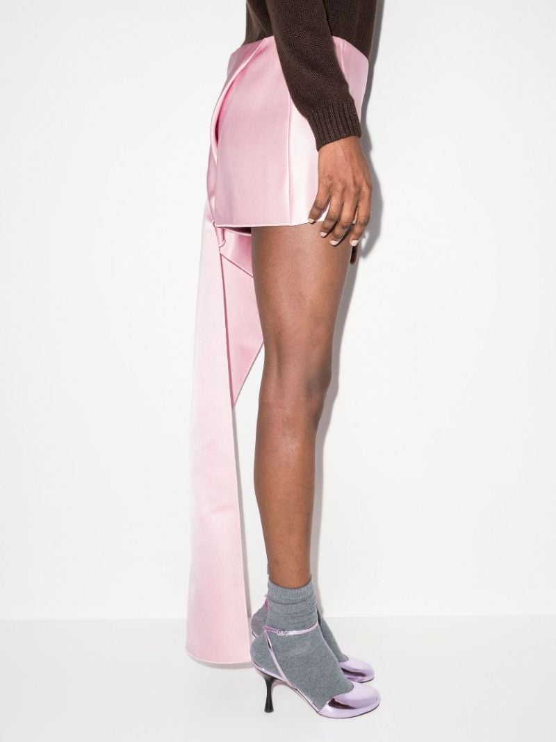 Detachable Train Silk Mini Skirt