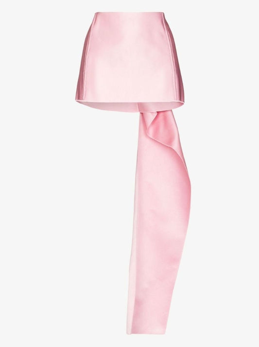 Detachable Train Silk Mini Skirt