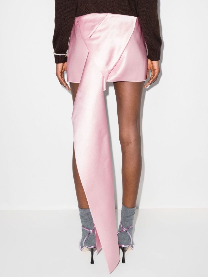 Detachable Train Silk Mini Skirt