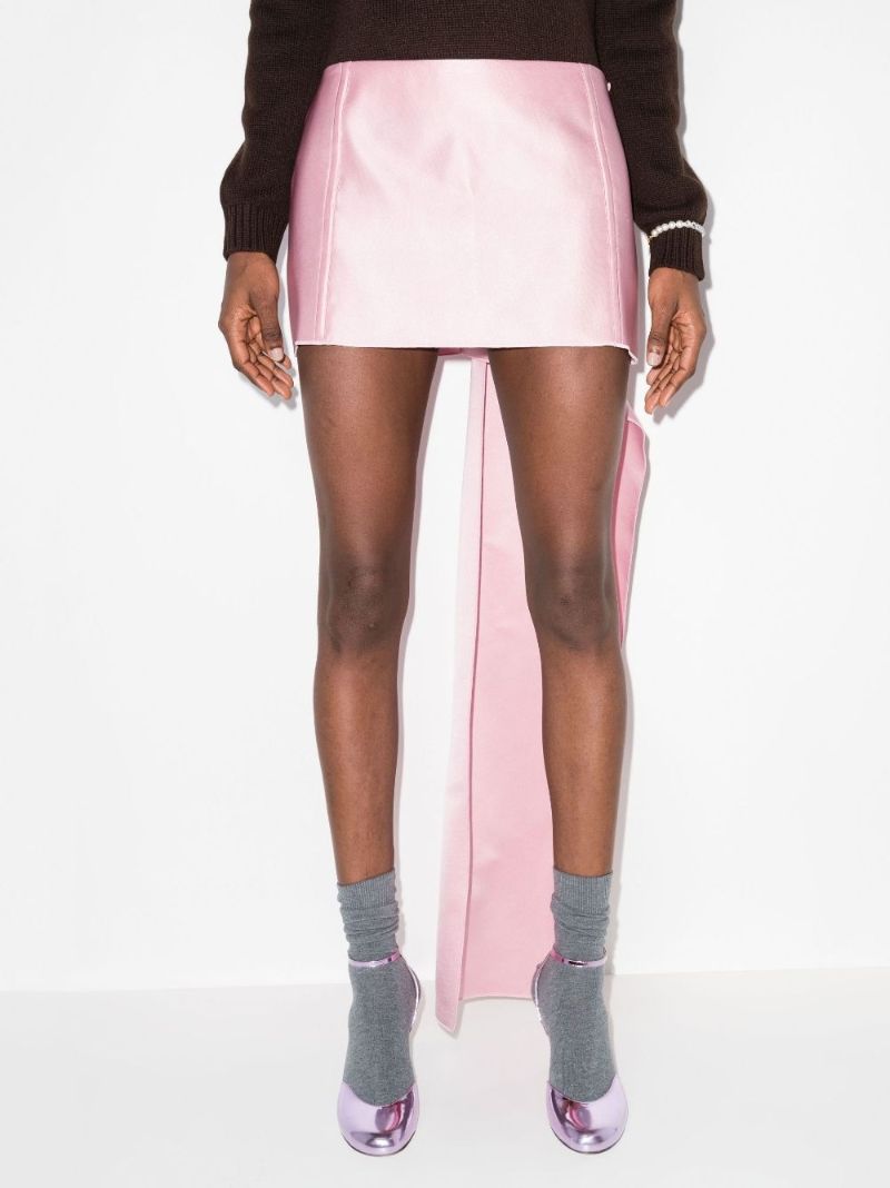 Detachable Train Silk Mini Skirt