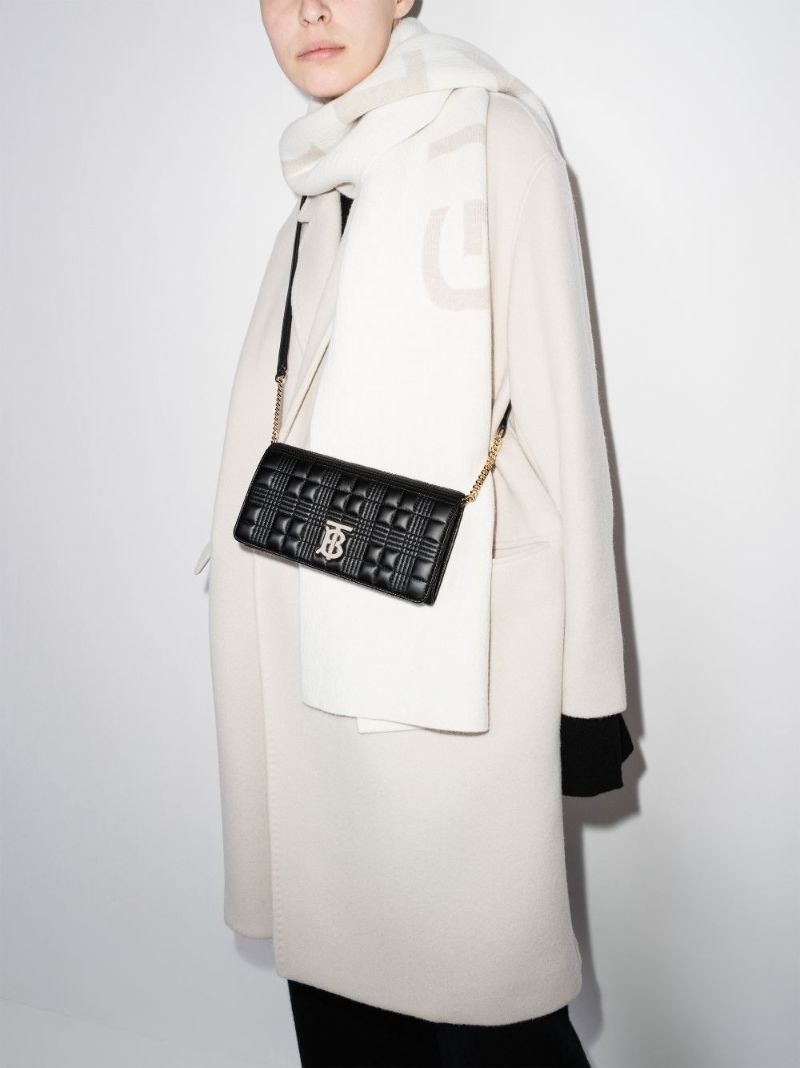 Black Logo Quilted Leather Cross Body Bag