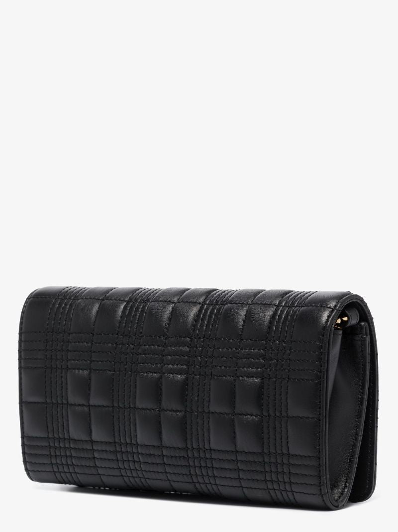 Black Logo Quilted Leather Cross Body Bag