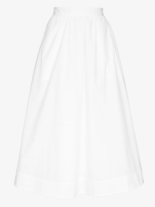 High Waist Cotton Midi Skirt