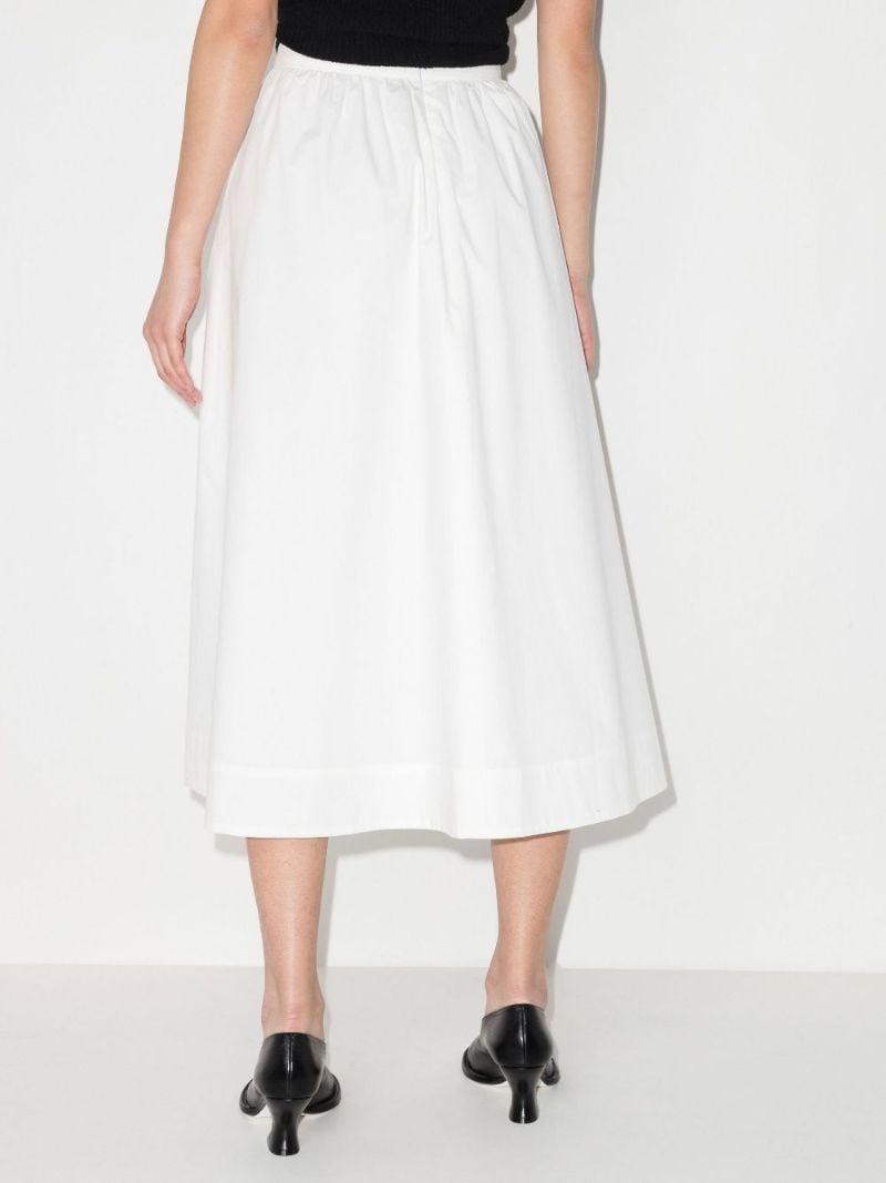 High Waist Cotton Midi Skirt