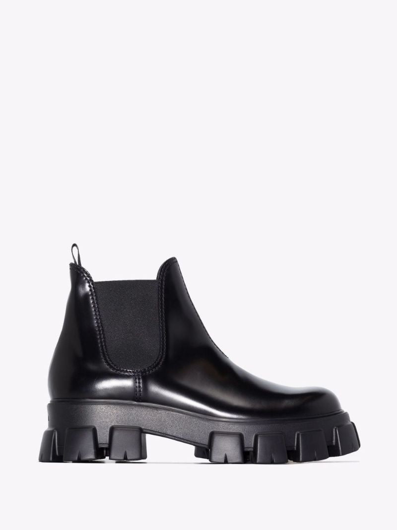 Black Monolith Leather Chelsea Boots